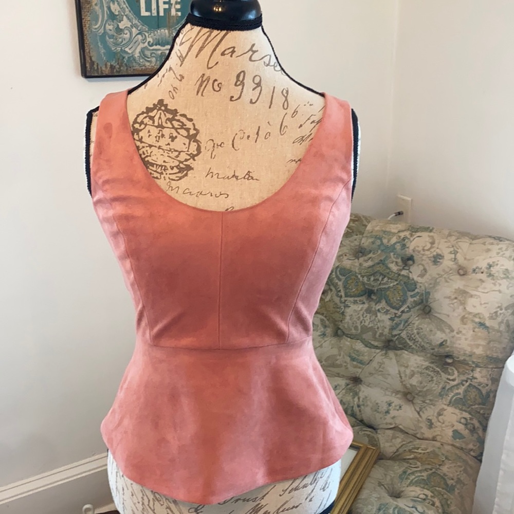 Low-cut Pink Peplum Tank Top from BCBGMaxAzria
